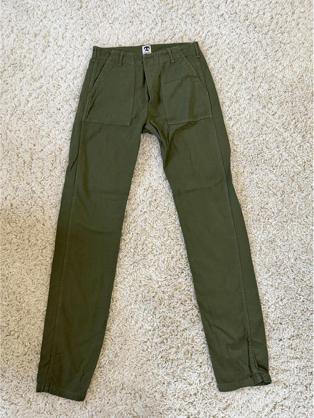 Tellason Olive Green Straight Leg Pants 29